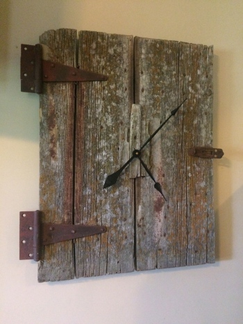Minimalist style barn wood clock
